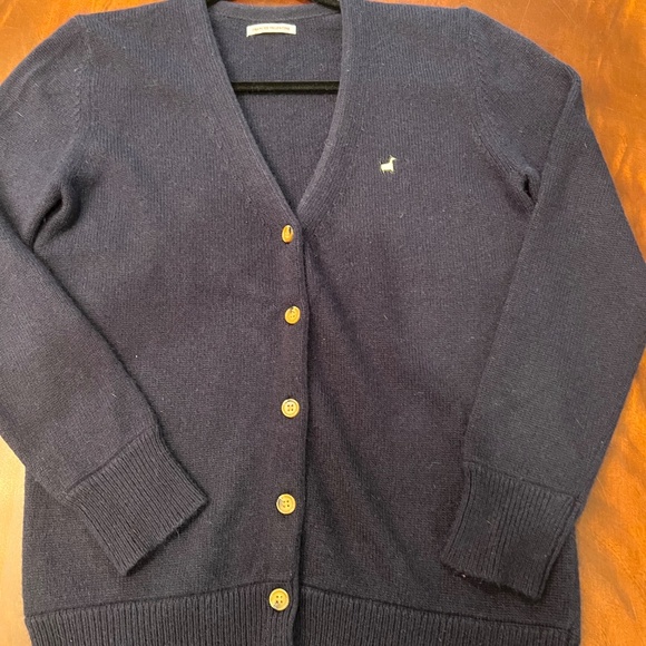 Frances Valentine Navy Collegiate Cardigan Sweater, Sz Small - Picture 6 of 10